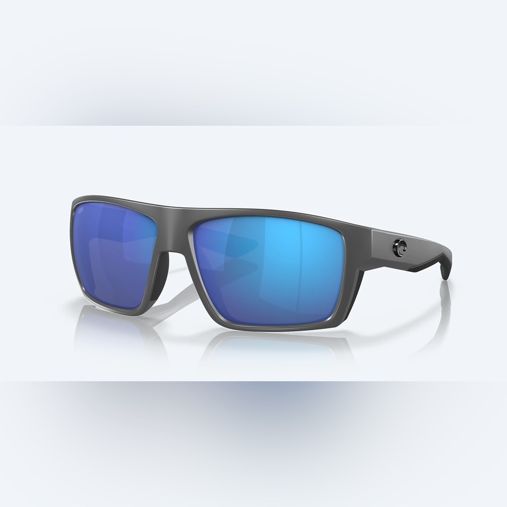 NWT Costa Del Mar Bloke Men’s Sunglasses Matte Gray & Black Blue Mirror 580G